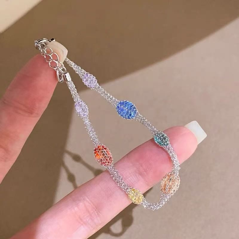 Exquisite Bracelet Inlaid With Colorful Gemstones e940495950ea191f4604b5827def9d09