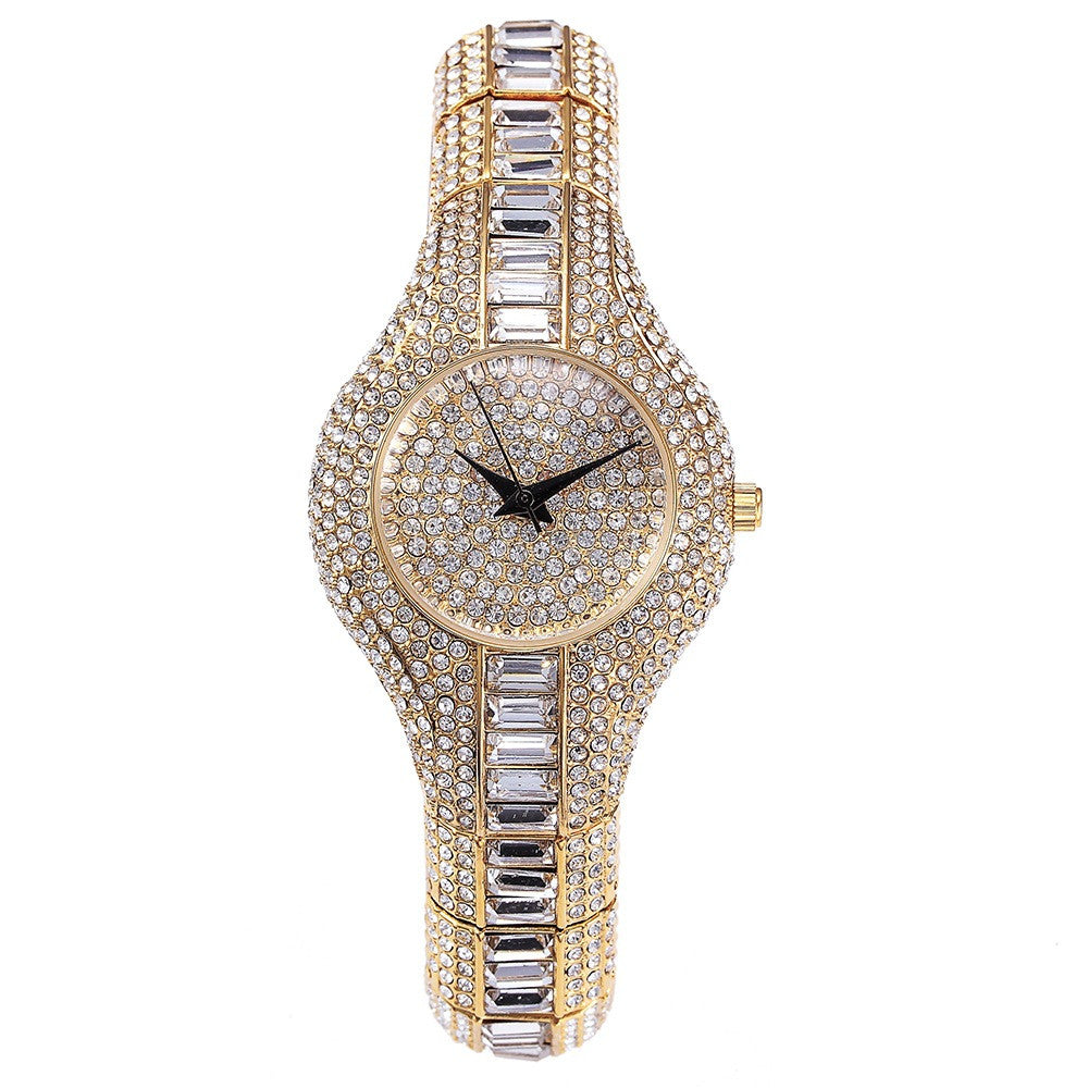 Fashion Watch With Diamonds And Colorful Stones Full Of Diamonds European-Style High-End Watches For Women b23df983e7aa174a3d2d354e2a1bbf83