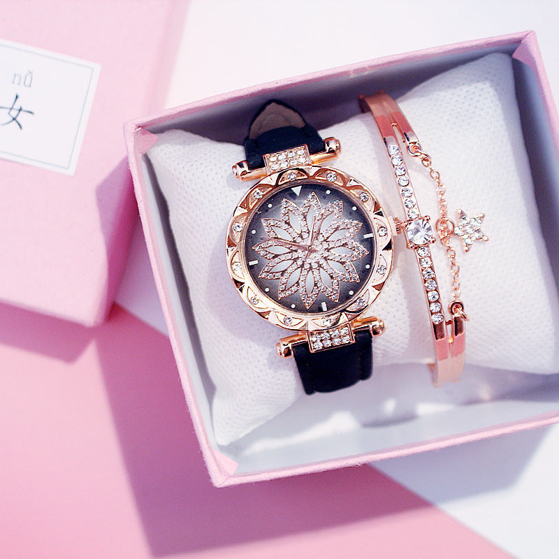 Rotating ladies net red quartz watch casual cf3817b4b3ffe4537a8f9b9a73489e2b