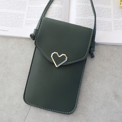 Love Buckle Mobile Phone Bags For Women Transparent Touch Screen Wallet Crossbody Shouder Bags b96401be2dc1e1d9c70484946d241f8e