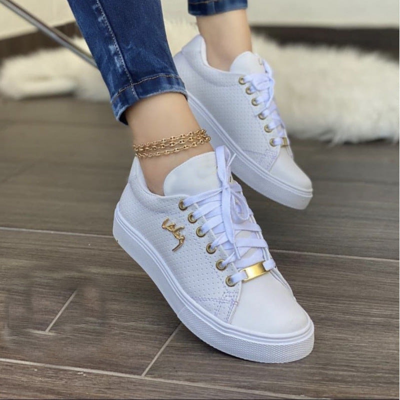 Women Flat Sneakers Breathable Lace-up Shoes For Girls 89d7916f78edbb9a530d864a2a4d5b2