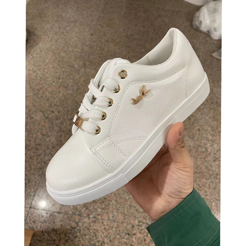 Women Flat Sneakers Breathable Lace-up Shoes For Girls ea98935e3da3ad200bd37515b90e7d2d