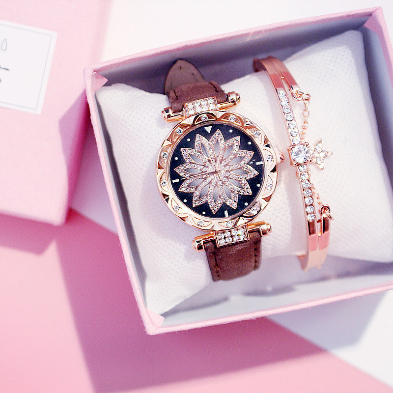 Rotating ladies net red quartz watch casual 75b67fa6209491803df97471617ca583