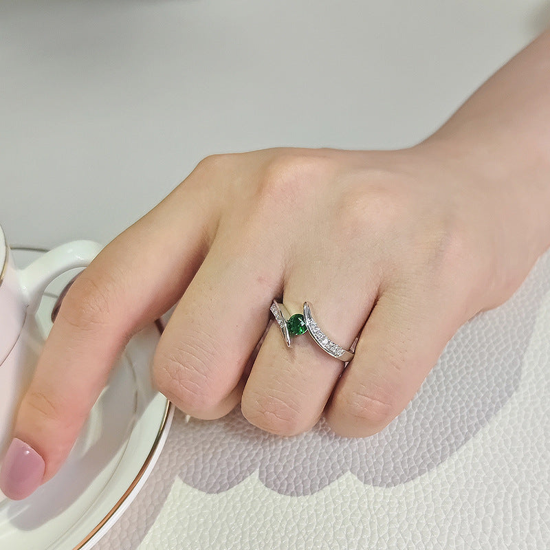 Fashionable Round Zircon Ring For Women 2c846819ec2841a0578dfc1cef198869