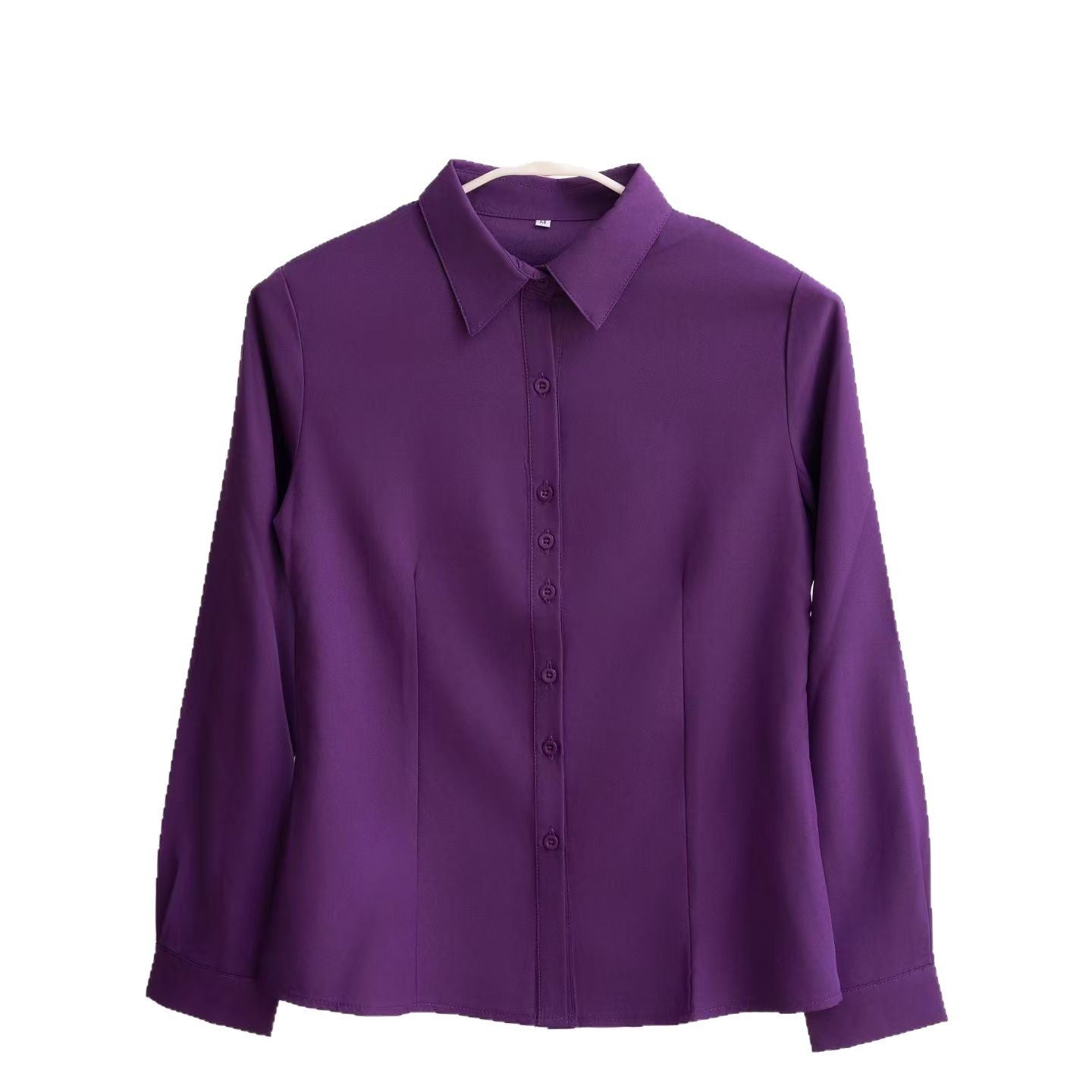 Multicolor Minimalist Solid-color Long-sleeve Shirt 45ee0f606073f525e10aa36f8d2d3f05