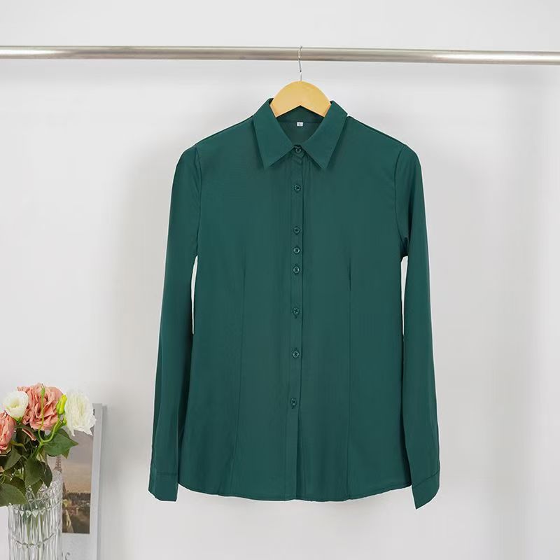 Multicolor Minimalist Solid-color Long-sleeve Shirt 8f771e4dc785abe7aa90cfcdc9433947