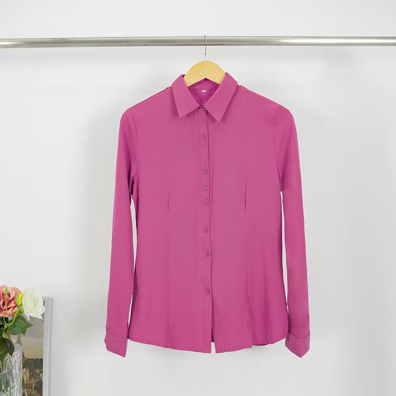 Multicolor Minimalist Solid-color Long-sleeve Shirt 5fc35ced6edbacd1366500a98ab56951