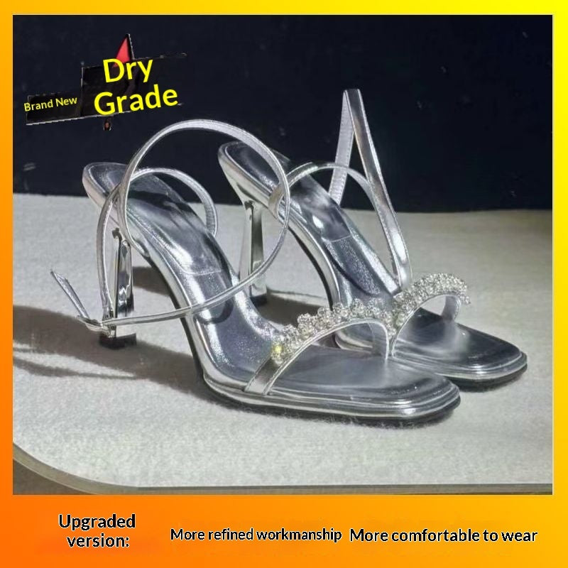 New French-style Rhinestone-embellished Slingback High Heels For Women a2a29156ac5e346f6aec7aade72a3b1d