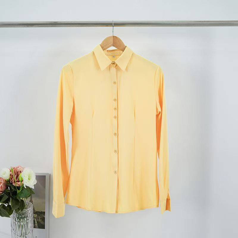 Multicolor Minimalist Solid-color Long-sleeve Shirt 9c00d889c359a04b3434f25cb59e4fca