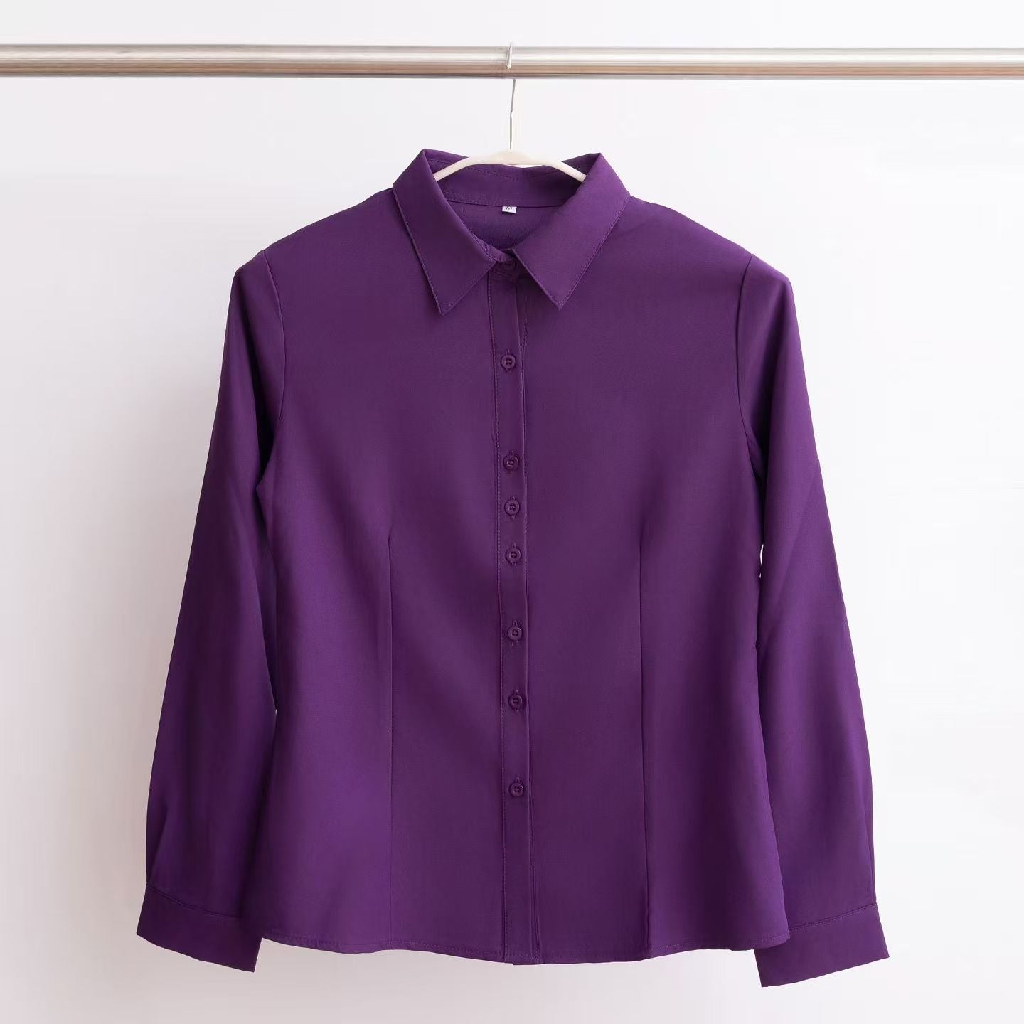 Multicolor Minimalist Solid-color Long-sleeve Shirt 5efaefd1a0e9df9c8cb29cdc55743425