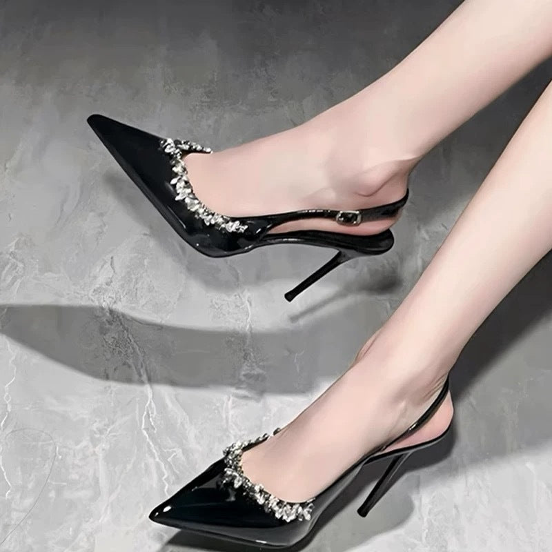 Special-interest Design Rhinestone Trim High Heels For Women 5de5f837c12c2a4c3faff29f23eb8c94