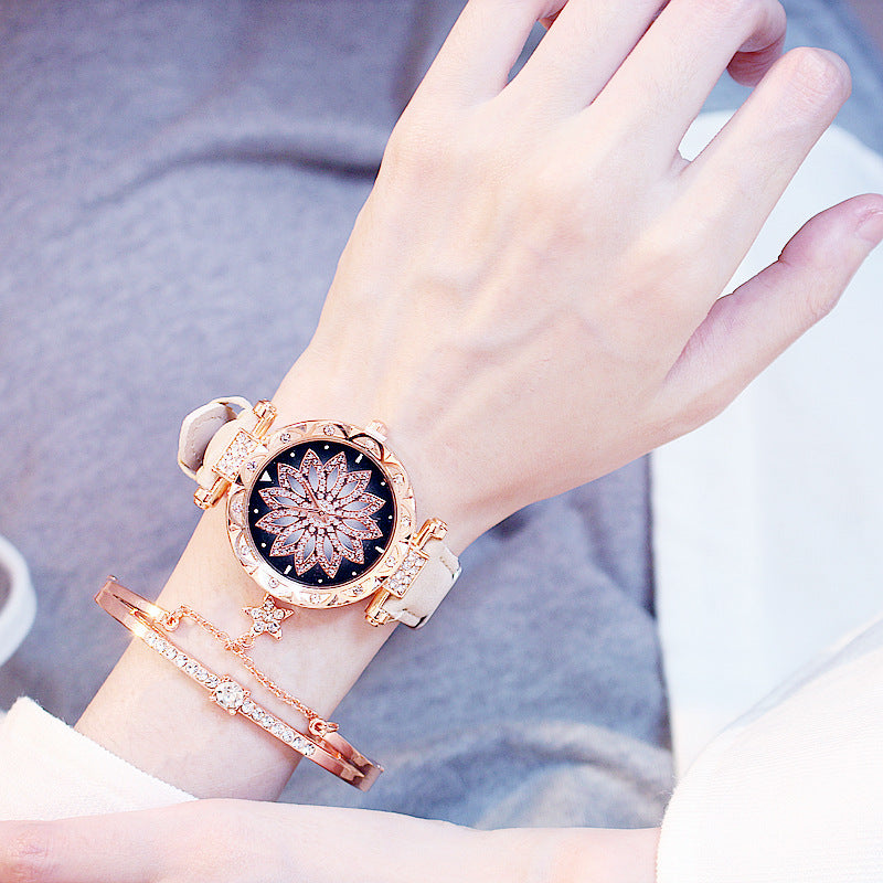 Rotating ladies net red quartz watch casual 8bf97f5fc3e57994ce7b726274a8e8c