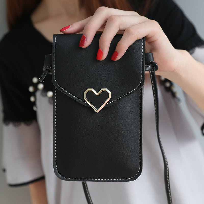 Love Buckle Mobile Phone Bags For Women Transparent Touch Screen Wallet Crossbody Shouder Bags a35390ff62393c3da25741e9e12f508