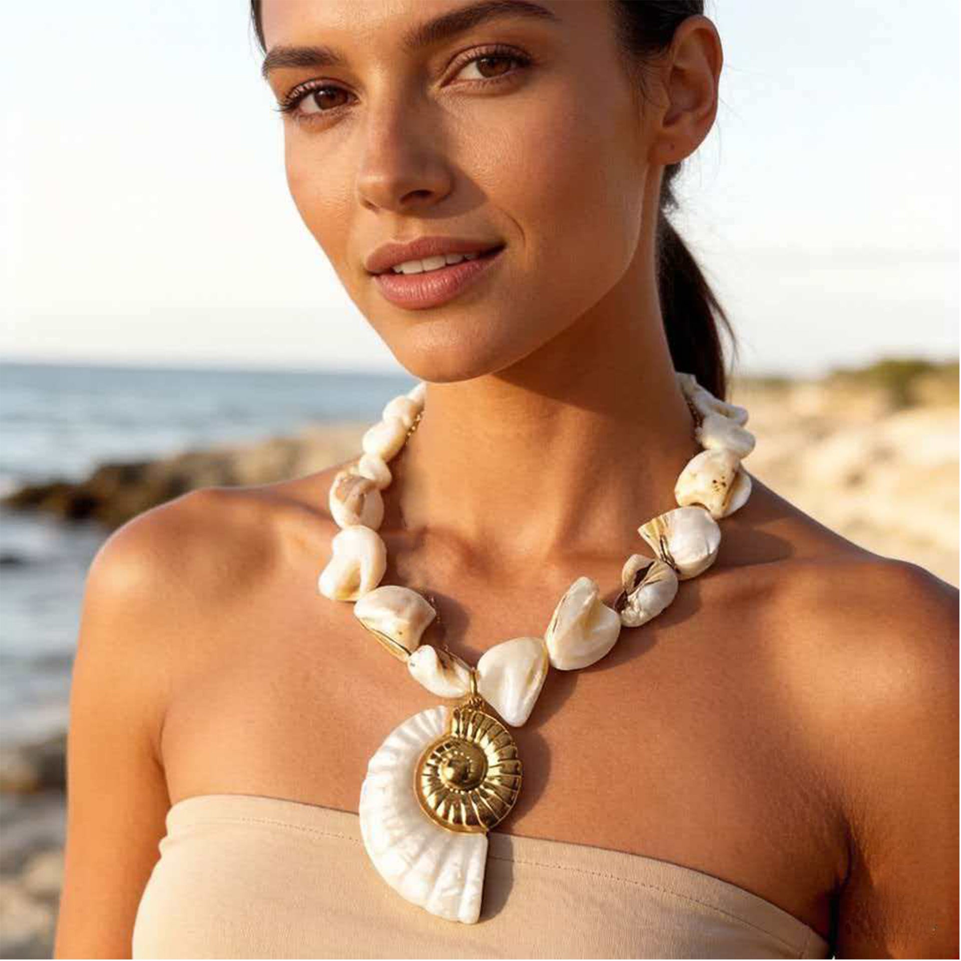 Stainless Steel Ocean-inspired Pendant Necklace 42f527c252317119ccaf109e14105018