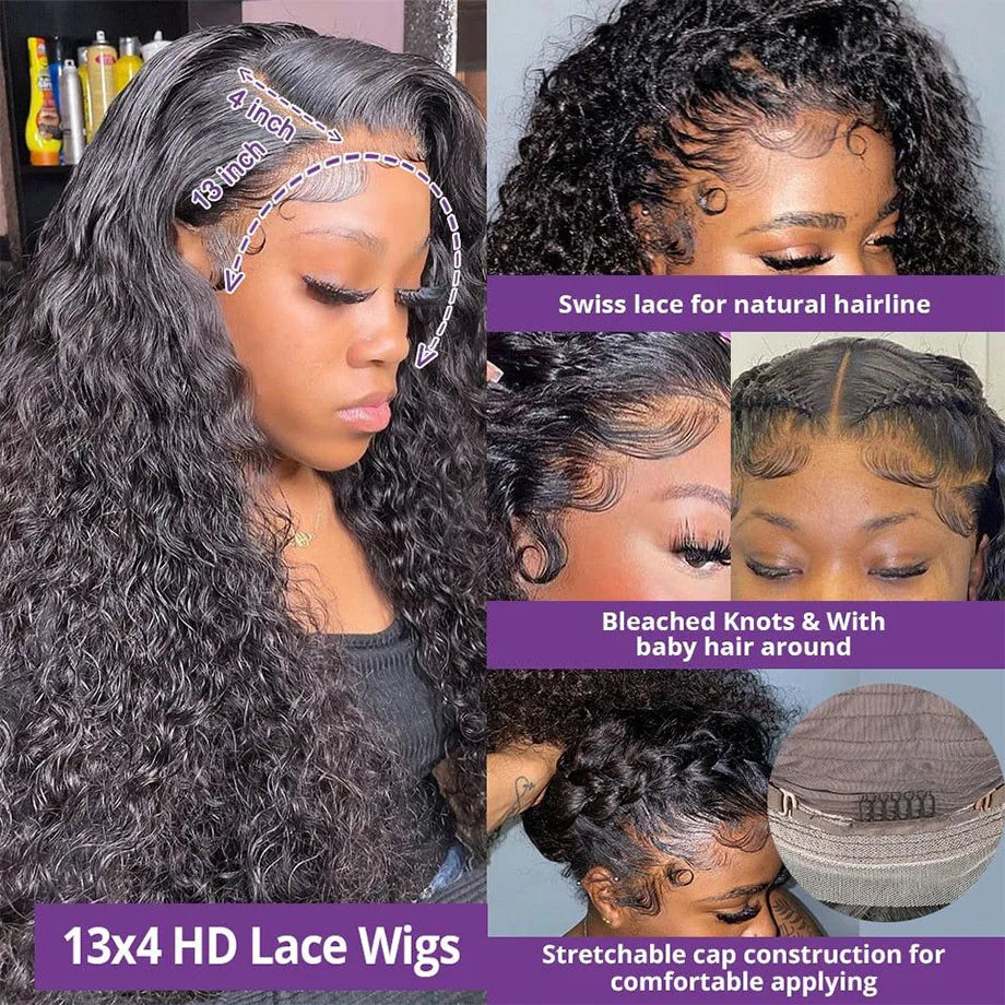 Curly Glueless Wigs Human Hair Ready To Wear 13x6 Deep Wave Hd Lace Front Human Hair Wig Transparent Curly Water Wave Lace Wigs Curly Glueless Wigs Human Hair Ready To Wear 13x6 Deep Wave Hd Lace Front Human Hair Wig Transparent Curly Water Wave Lace Wigs