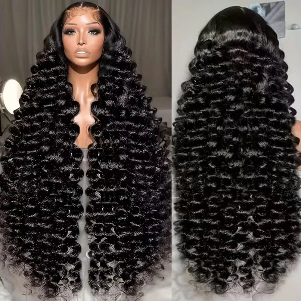 13x4 13x6 HD Transparent Lace Deep Wave Frontal Wig 40-42Inch JerrlyCurly Lace Front HumanHair Wig For Deep Curly Water Wave Wig 13x4 13x6 HD Transparent Lace Deep Wave Frontal Wig 40-42Inch JerrlyCurly Lace Front HumanHair Wig For Deep Curly Water Wave Wig