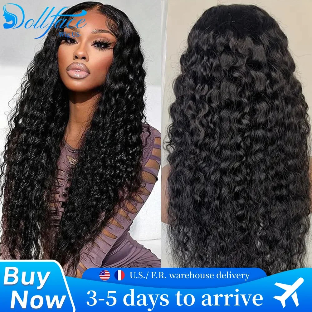 Curly 4x4 5x5 Glueless Lace Front Wig 220 Density Natural Color Deep Wave Pre Cut Brazilian HD Lace wigs Water Wave Human Hair Curly 4x4 5x5 Glueless Lace Front Wig 220 Density Natural Color Deep Wave Pre Cut Brazilian HD Lace wigs Water Wave Human Hair