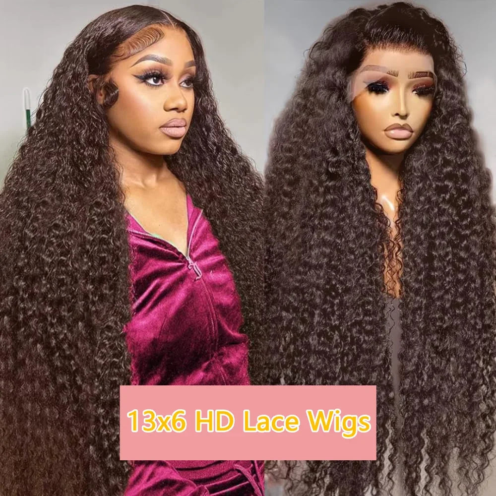 Chocolate Brown HD Lace Front Wigs Human Hair 200% Density Curly Lace Front Wigs Human Hair Deep Wave Wigs Human Hair For Women Chocolate Brown HD Lace Front Wigs Human Hair 200% Density Curly Lace Front Wigs Human Hair Deep Wave Wigs Human Hair For Women