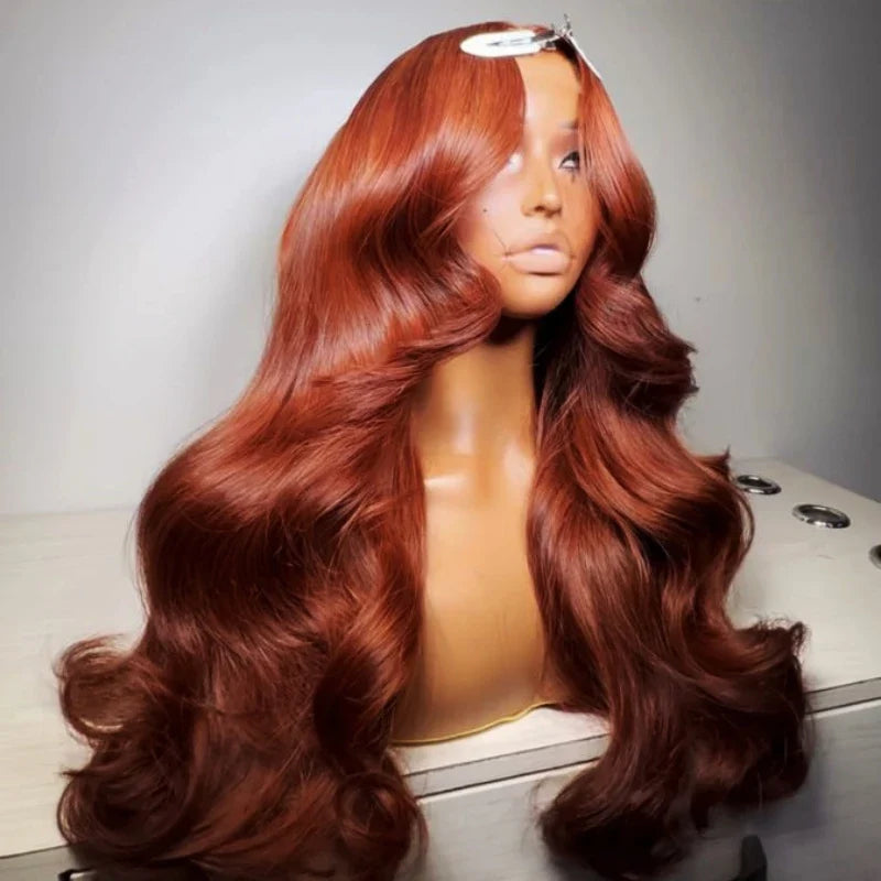 Reddish Brown 13x6 Lace Frontal Wig Brazilian Colored 13x4 Body Wave Human Hair Wigs Hd Transparent 4x4 5x5 Closure Wig 40 Inch Reddish Brown 13x6 Lace Frontal Wig Brazilian Colored 13x4 Body Wave Human Hair Wigs Hd Transparent 4x4 5x5 Closure Wig 40 Inch