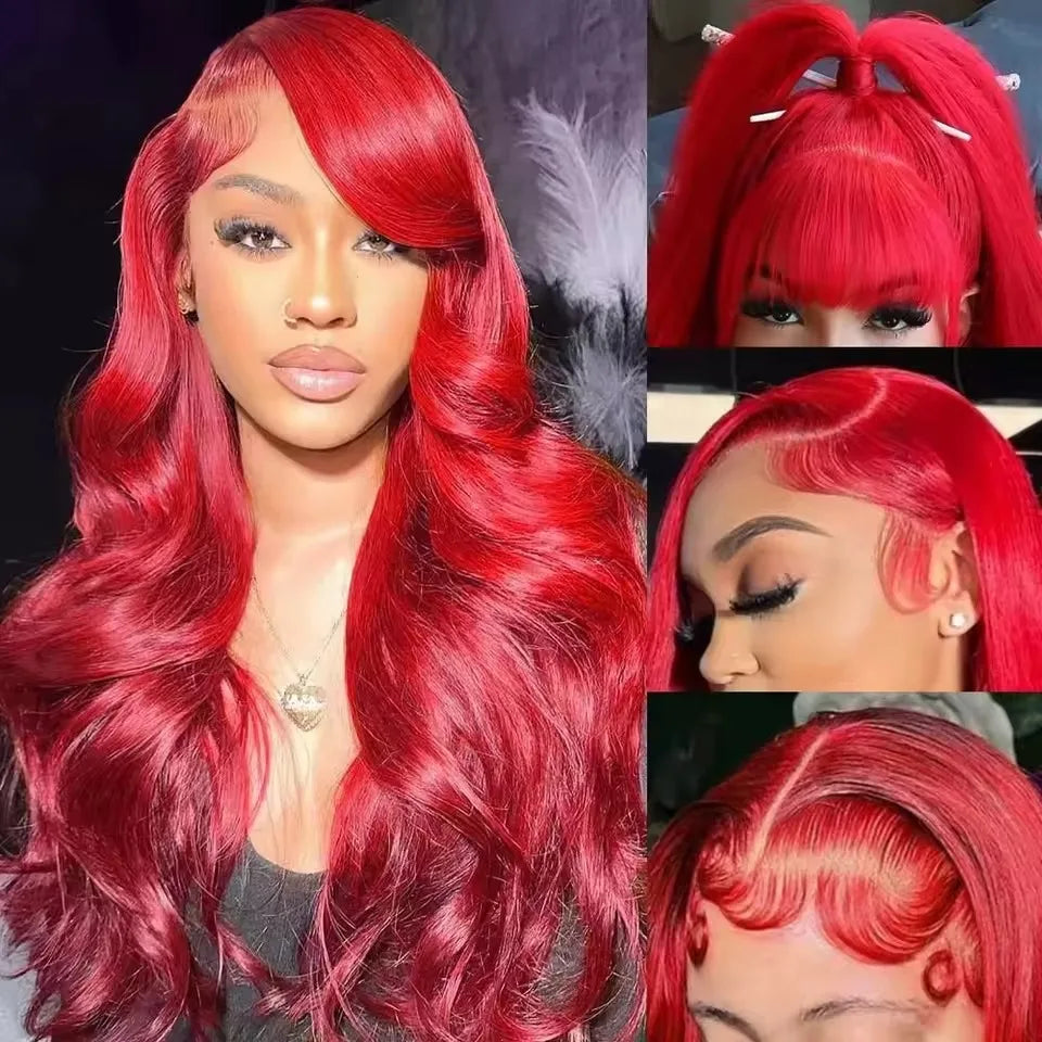 38 40 Inch Hot Red 13x6 Hd Lace Frontal Wigs Human Hair Wig Brazilian Red Colored Body Wave 13x4 Lace Front Wig For Black Women 38 40 Inch Hot Red 13x6 Hd Lace Frontal Wigs Human Hair Wig Brazilian Red Colored Body Wave 13x4 Lace Front Wig For Black Women