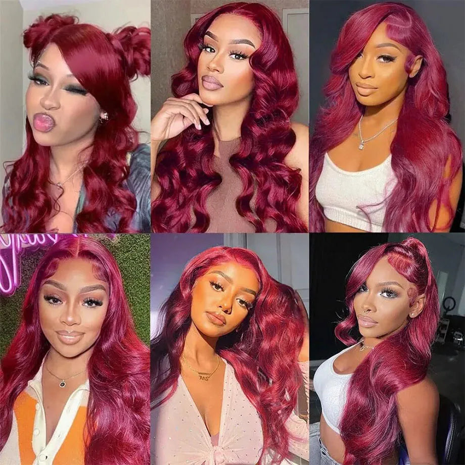 Burgundy 13x6 Hd Lace Frontal Human Hair Wig 220 Density Brazilian 13x4 Lace Front Wig 99j Body Wave Human Hair Wigs For Women Burgundy 13x6 Hd Lace Frontal Human Hair Wig 220 Density Brazilian 13x4 Lace Front Wig 99j Body Wave Human Hair Wigs For Women