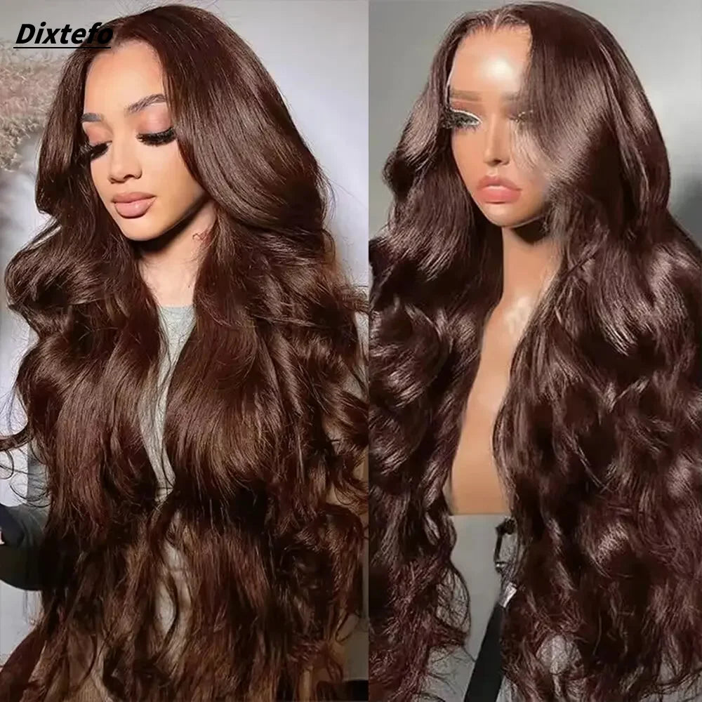 13x4 13x6 Hd Lace Frontal Wig Brazilian Human Hair Wigs Chocolate Brown Body Wave Lace Front Human Hair Wigs For Women 13x4 13x6 Hd Lace Frontal Wig Brazilian Human Hair Wigs Chocolate Brown Body Wave Lace Front Human Hair Wigs For Women