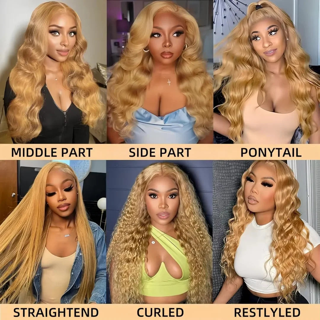27# Body Wave 32 Inch Honey Blonde Color 13x6 HD Lace Front Wigs Human Hair 220% Density Raw Virgin Highlight Lace Frontal Wig 27# Body Wave 32 Inch Honey Blonde Color 13x6 HD Lace Front Wigs Human Hair 220% Density Raw Virgin Highlight Lace Frontal Wig