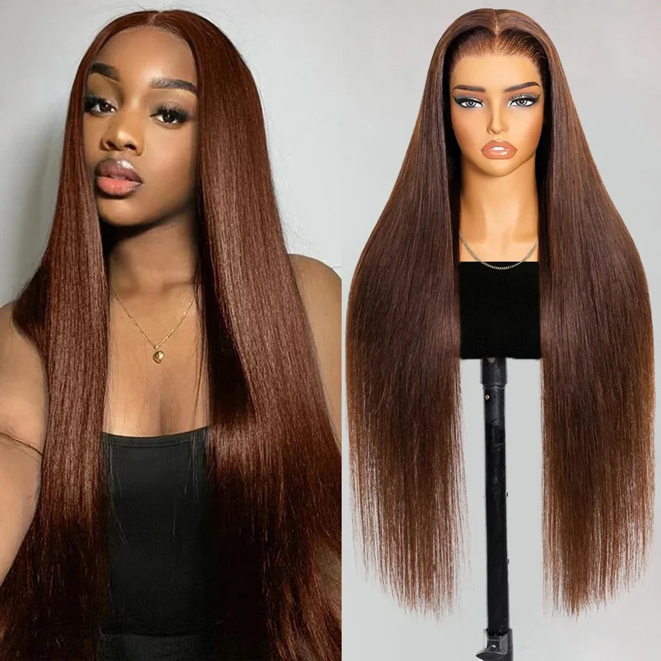 13x6 Straight Chocolate Brown Hd Lace Front Wig Human Hair Chocolate Brown 220 Density Human Hair Frontal Lace Wigs For Women 13x6 Straight Chocolate Brown Hd Lace Front Wig Human Hair Chocolate Brown 220 Density Human Hair Frontal Lace Wigs For Women