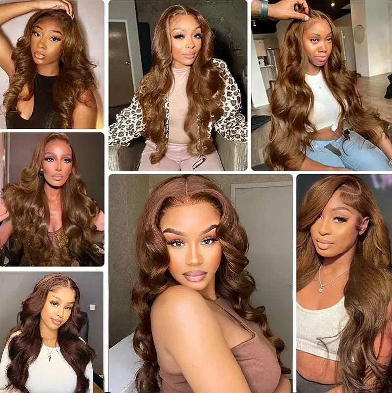 13x4 13x6 Hd Lace Frontal Wig Brazilian Human Hair Wigs Chocolate Brown Body Wave Lace Front Human Hair Wigs For Women 13x4 13x6 Hd Lace Frontal Wig Brazilian Human Hair Wigs Chocolate Brown Body Wave Lace Front Human Hair Wigs For Women