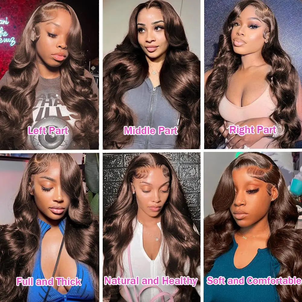 13x4 Chocolate Brown Body Wave Lace Front Wig 30 36 Inch 100% Brazilian Human Hair Wigs Lace Front Wig 13x6 Brown Wig For Women 13x4 Chocolate Brown Body Wave Lace Front Wig 30 36 Inch 100% Brazilian Human Hair Wigs Lace Front Wig 13x6 Brown Wig For Women
