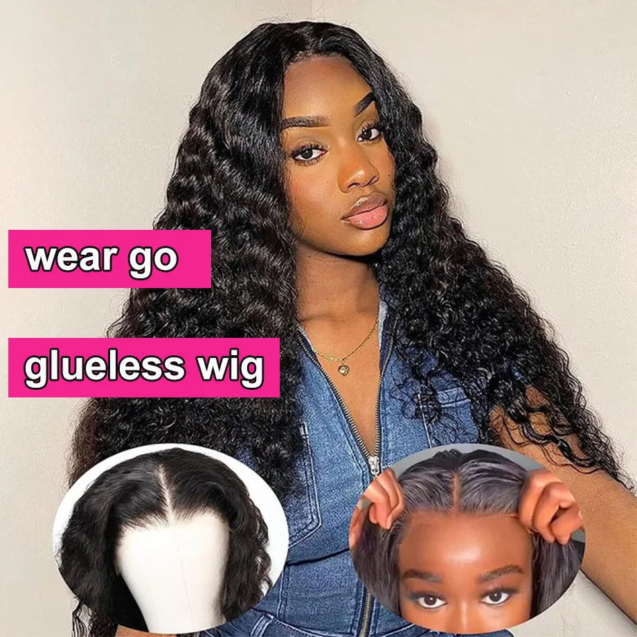 Curly Glueless Wigs Human Hair Ready To Wear 13x6 Deep Wave Hd Lace Front Human Hair Wig Transparent Curly Water Wave Lace Wigs Curly Glueless Wigs Human Hair Ready To Wear 13x6 Deep Wave Hd Lace Front Human Hair Wig Transparent Curly Water Wave Lace Wigs