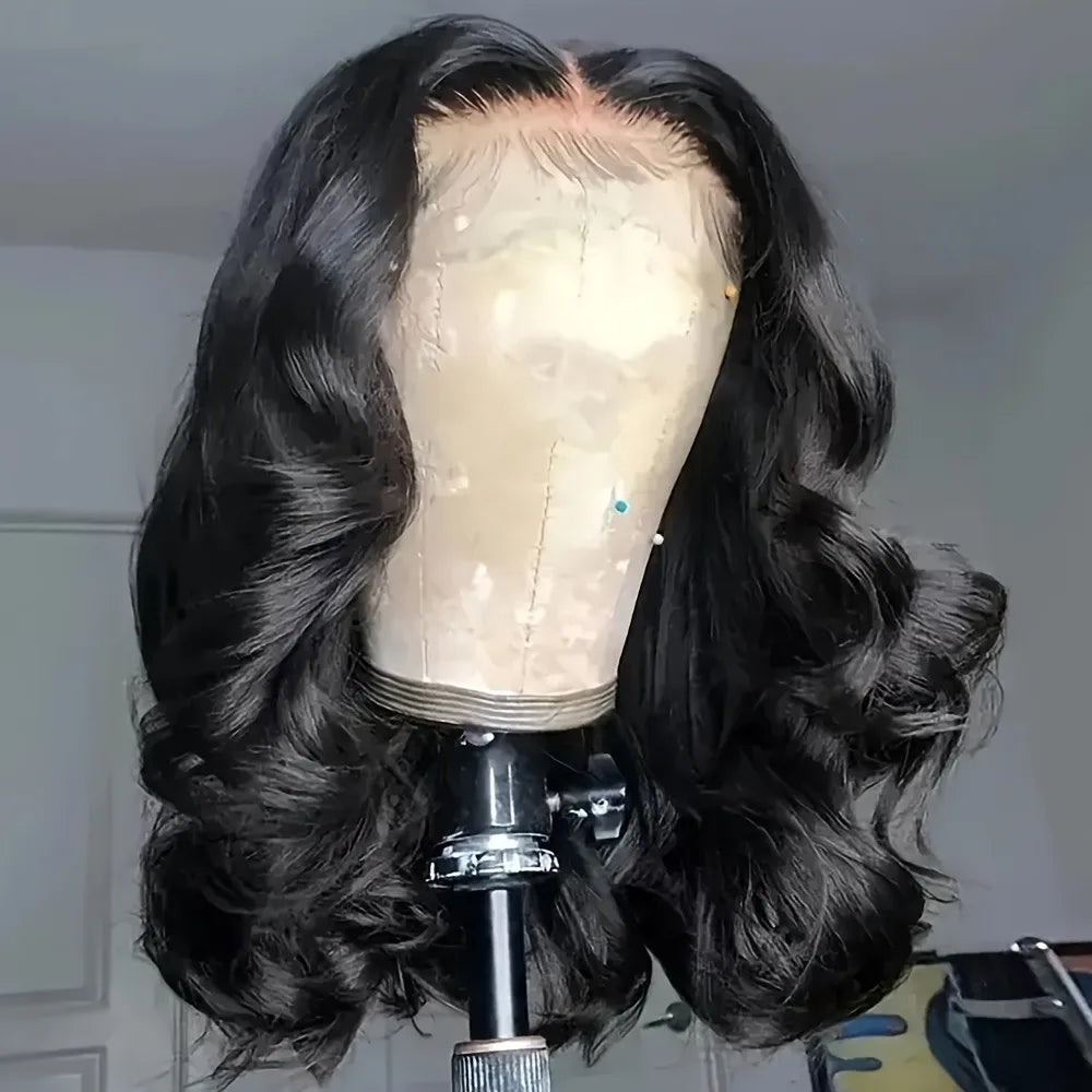 250% Density Glueless Human Hair Lace Front Wig - 13x4 Pre Plucked & Pre Cut 3D Dome Cap with Bleached Knots, Natural Black Body 250% Density Glueless Human Hair Lace Front Wig - 13x4 Pre Plucked & Pre Cut 3D Dome Cap with Bleached Knots, Natural Black Body