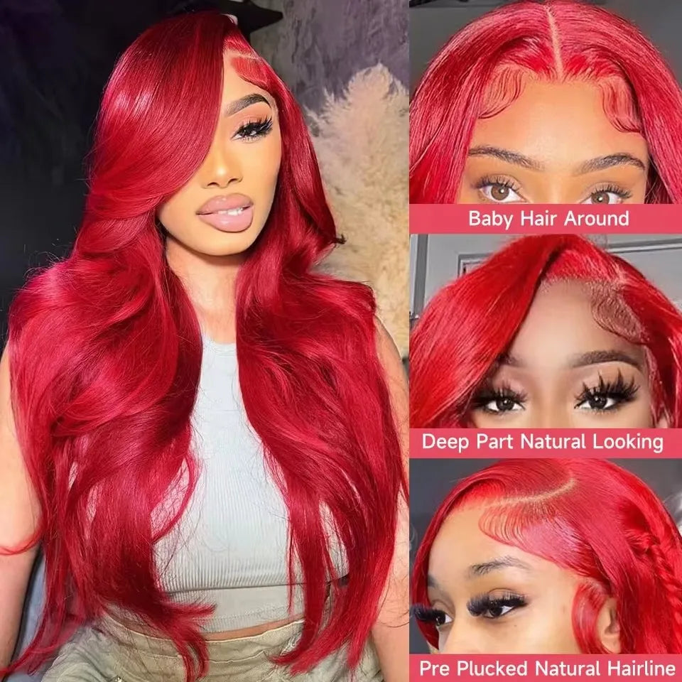 38 40 Inch Hot Red 13x6 Hd Lace Frontal Wigs Human Hair Wig Brazilian Red Colored Body Wave 13x4 Lace Front Wig For Black Women 38 40 Inch Hot Red 13x6 Hd Lace Frontal Wigs Human Hair Wig Brazilian Red Colored Body Wave 13x4 Lace Front Wig For Black Women