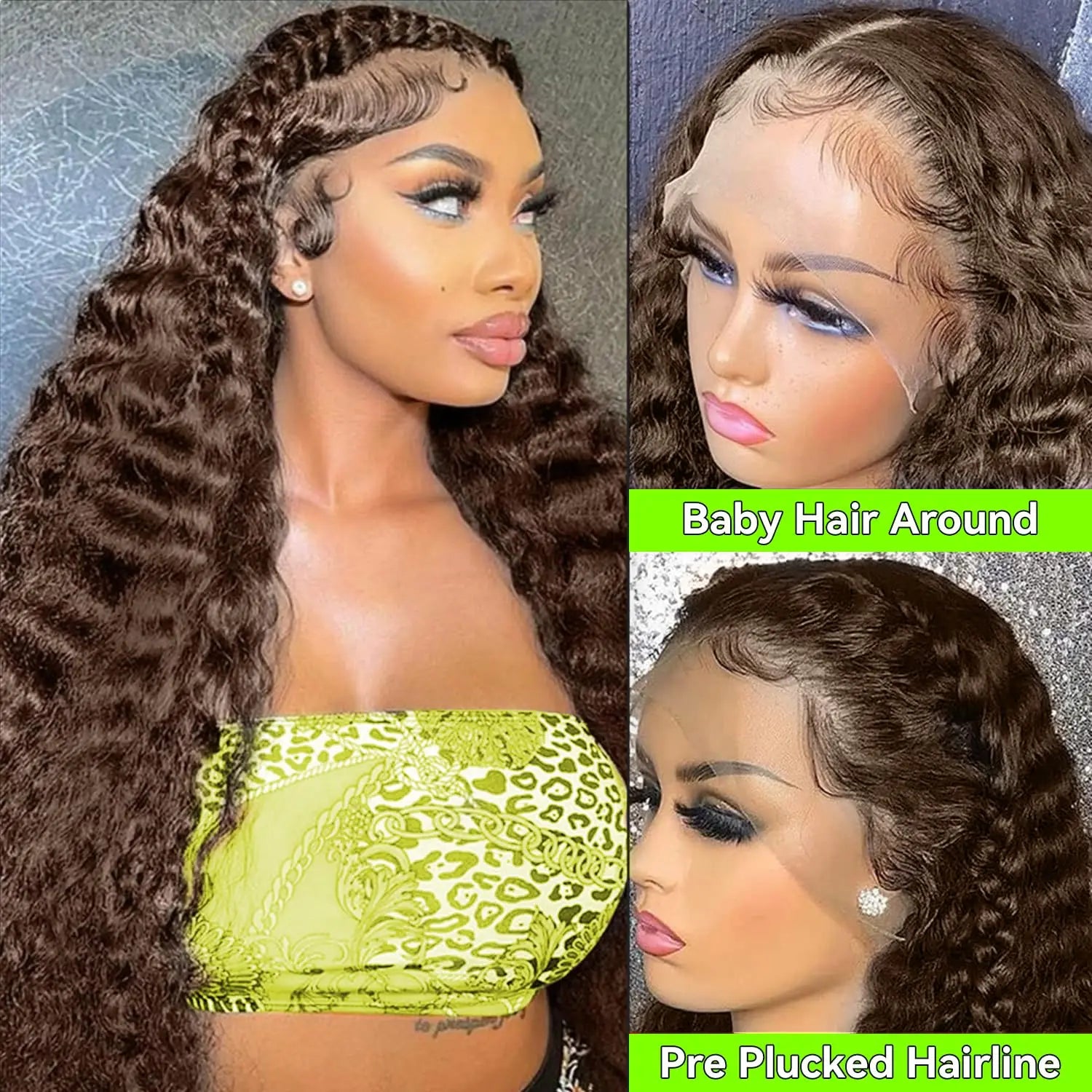 Chocolate Brown HD Lace Front Wigs Human Hair 200% Density Curly Lace Front Wigs Human Hair Deep Wave Wigs Human Hair For Women Chocolate Brown HD Lace Front Wigs Human Hair 200% Density Curly Lace Front Wigs Human Hair Deep Wave Wigs Human Hair For Women