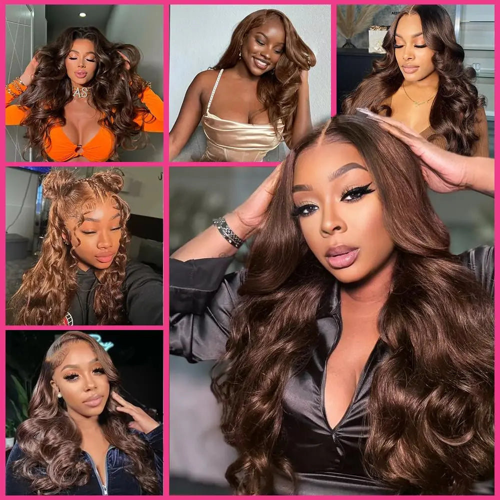 13x4 Chocolate Brown Body Wave Lace Front Wig 30 36 Inch 100% Brazilian Human Hair Wigs Lace Front Wig 13x6 Brown Wig For Women 13x4 Chocolate Brown Body Wave Lace Front Wig 30 36 Inch 100% Brazilian Human Hair Wigs Lace Front Wig 13x6 Brown Wig For Women