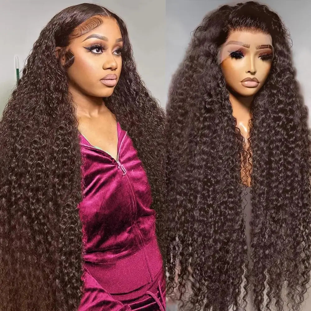 Chocolate Brown HD Lace Front Wigs Human Hair 200% Density Curly Lace Front Wigs Human Hair Deep Wave Wigs Human Hair For Women Chocolate Brown HD Lace Front Wigs Human Hair 200% Density Curly Lace Front Wigs Human Hair Deep Wave Wigs Human Hair For Women