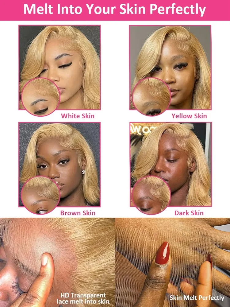 27# Body Wave 32 Inch Honey Blonde Color 13x6 HD Lace Front Wigs Human Hair 220% Density Raw Virgin Highlight Lace Frontal Wig 27# Body Wave 32 Inch Honey Blonde Color 13x6 HD Lace Front Wigs Human Hair 220% Density Raw Virgin Highlight Lace Frontal Wig