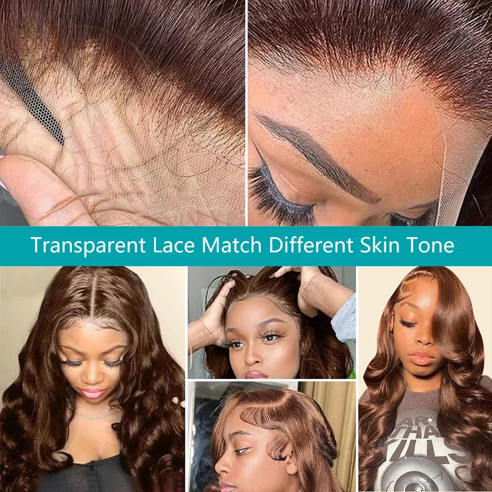 Body Wave Chocolate Brown Lace Front Wigs Human Hair 13x4 13x6 HD Lace Frontal Wig For Women Peruvian Lace Wigs Natural Hairline Body Wave Chocolate Brown Lace Front Wigs Human Hair 13x4 13x6 HD Lace Frontal Wig For Women Peruvian Lace Wigs Natural Hairline