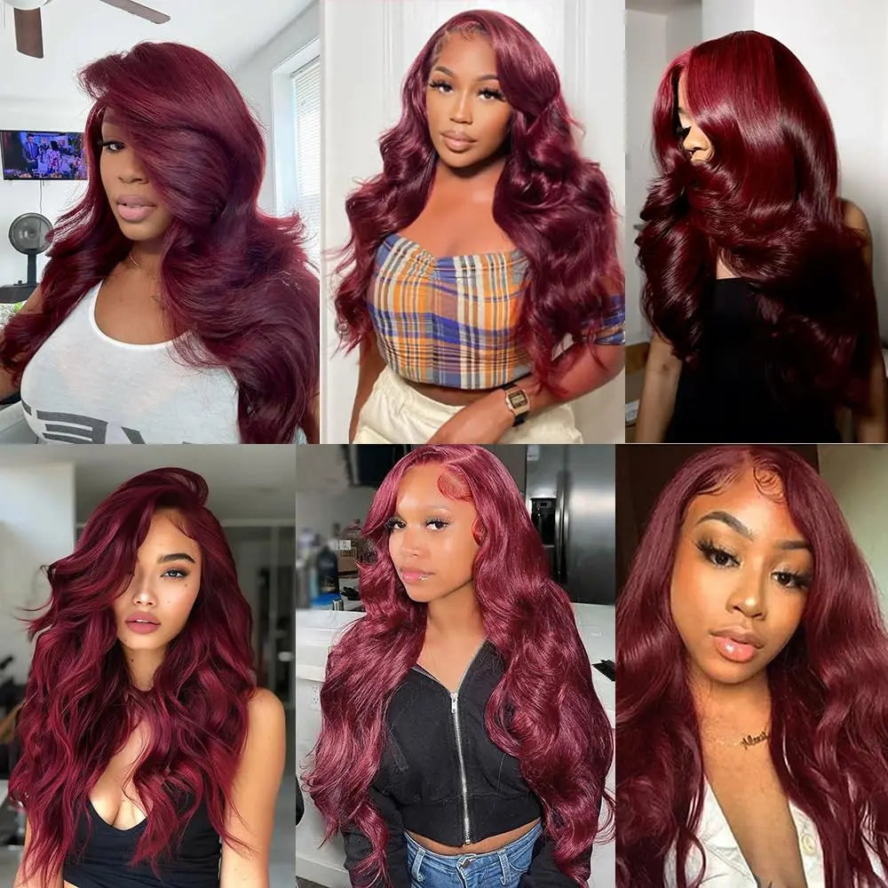 250% Density 99j Human Hair Wig 34 Inch Burgundy 13x4 HD Lace Frontal Body Wave Human Hair Wigs 100% Brazilian Human Hair 250% Density 99j Human Hair Wig 34 Inch Burgundy 13x4 HD Lace Frontal Body Wave Human Hair Wigs 100% Brazilian Human Hair