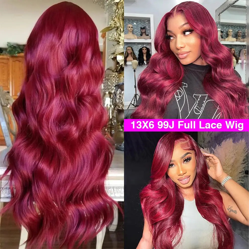 Burgundy 13x6 Hd Lace Frontal Human Hair Wig 220 Density Brazilian 13x4 Lace Front Wig 99j Body Wave Human Hair Wigs For Women Burgundy 13x6 Hd Lace Frontal Human Hair Wig 220 Density Brazilian 13x4 Lace Front Wig 99j Body Wave Human Hair Wigs For Women
