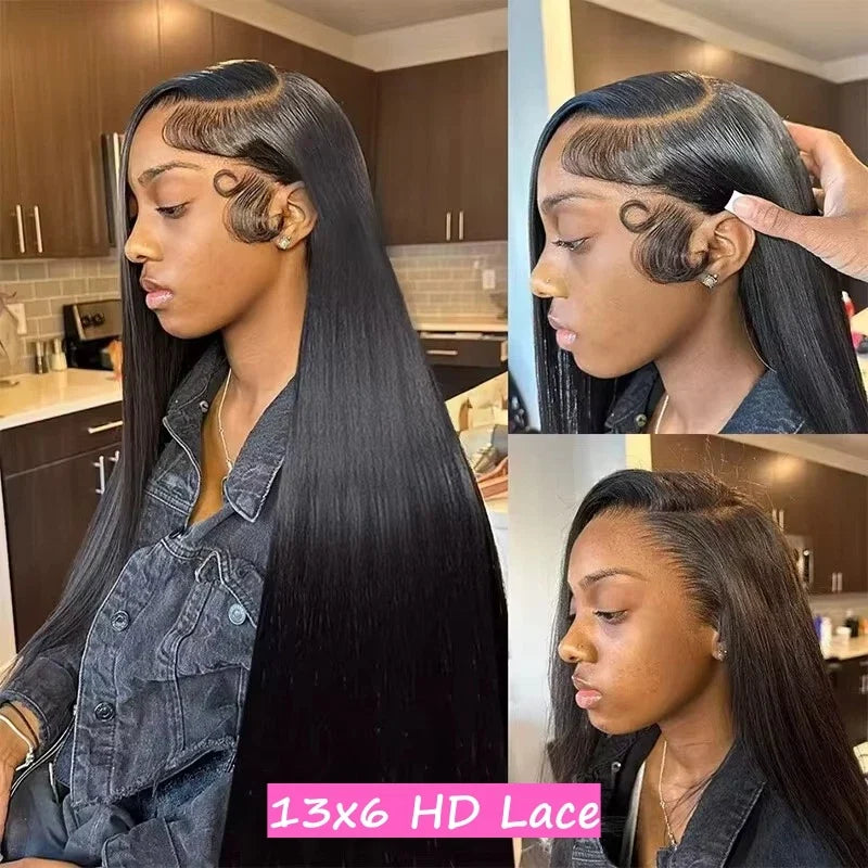 30 40 Inch 13x4 HD Transparent Bone Straight Lace Front Wig 200 Density Brazilian 13x6 Lace Frontal Wigs Human Hair For Women 30 40 Inch 13x4 HD Transparent Bone Straight Lace Front Wig 200 Density Brazilian 13x6 Lace Frontal Wigs Human Hair For Women