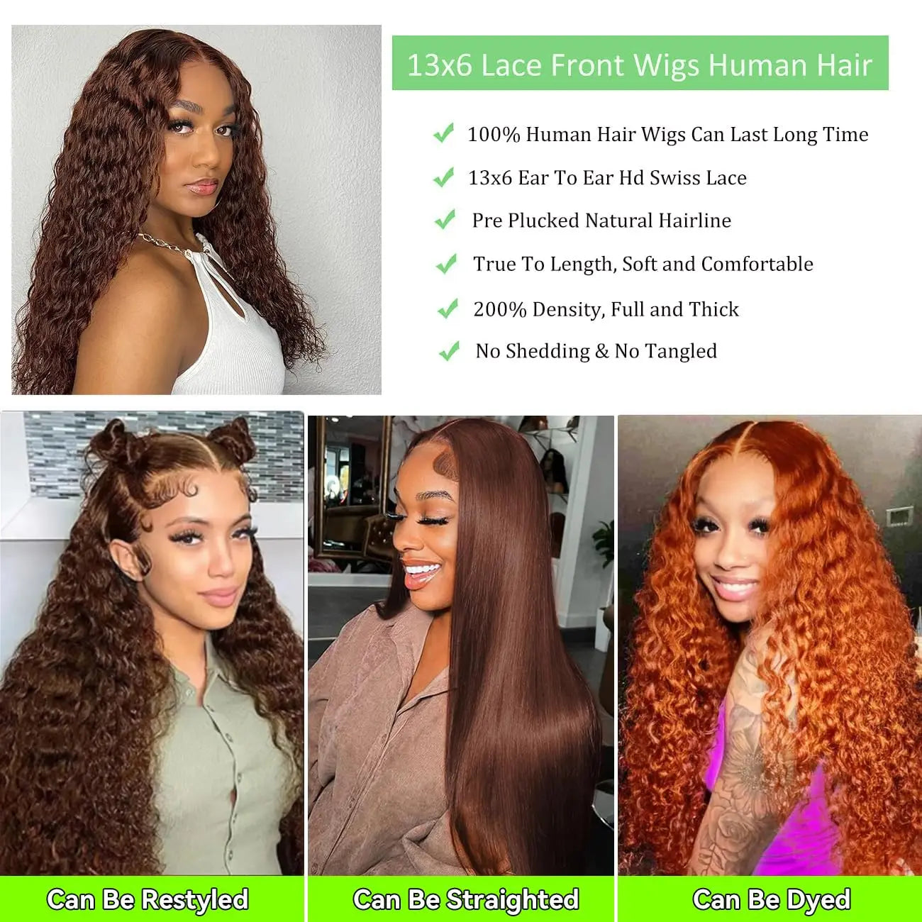 Chocolate Brown HD Lace Front Wigs Human Hair 200% Density Curly Lace Front Wigs Human Hair Deep Wave Wigs Human Hair For Women Chocolate Brown HD Lace Front Wigs Human Hair 200% Density Curly Lace Front Wigs Human Hair Deep Wave Wigs Human Hair For Women