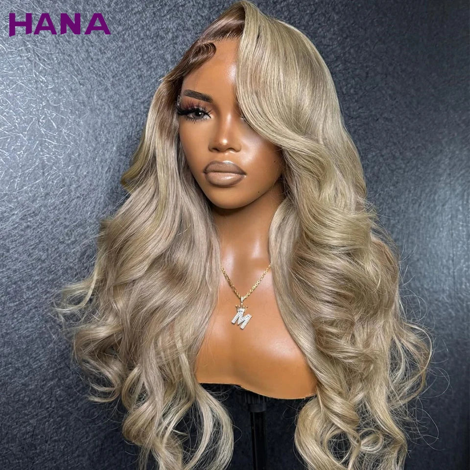 Ombre Blonde With Dark Roots Colored 5X5 Closure Wig For Women Human Hair Body Wave Ombre Ash Blonde 13X6 13X4 Lace Frontal Wig Ombre Blonde With Dark Roots Colored 5X5 Closure Wig For Women Human Hair Body Wave Ombre Ash Blonde 13X6 13X4 Lace Frontal Wig