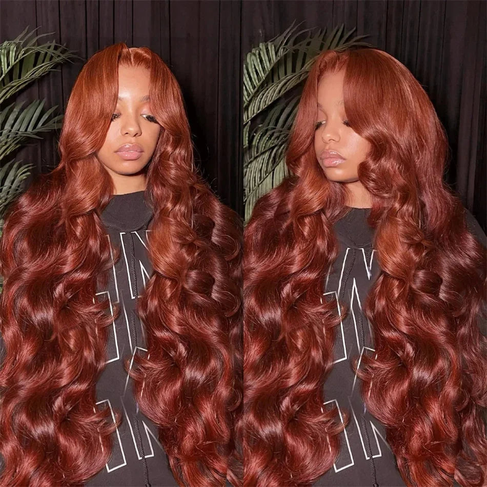 Reddish Brown 13x6 Lace Frontal Wig Brazilian Colored 13x4 Body Wave Human Hair Wigs Hd Transparent 4x4 5x5 Closure Wig 40 Inch Reddish Brown 13x6 Lace Frontal Wig Brazilian Colored 13x4 Body Wave Human Hair Wigs Hd Transparent 4x4 5x5 Closure Wig 40 Inch