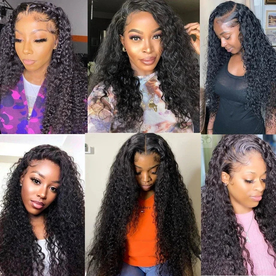 Curly 4x4 5x5 Glueless Lace Front Wig 220 Density Natural Color Deep Wave Pre Cut Brazilian HD Lace wigs Water Wave Human Hair Curly 4x4 5x5 Glueless Lace Front Wig 220 Density Natural Color Deep Wave Pre Cut Brazilian HD Lace wigs Water Wave Human Hair
