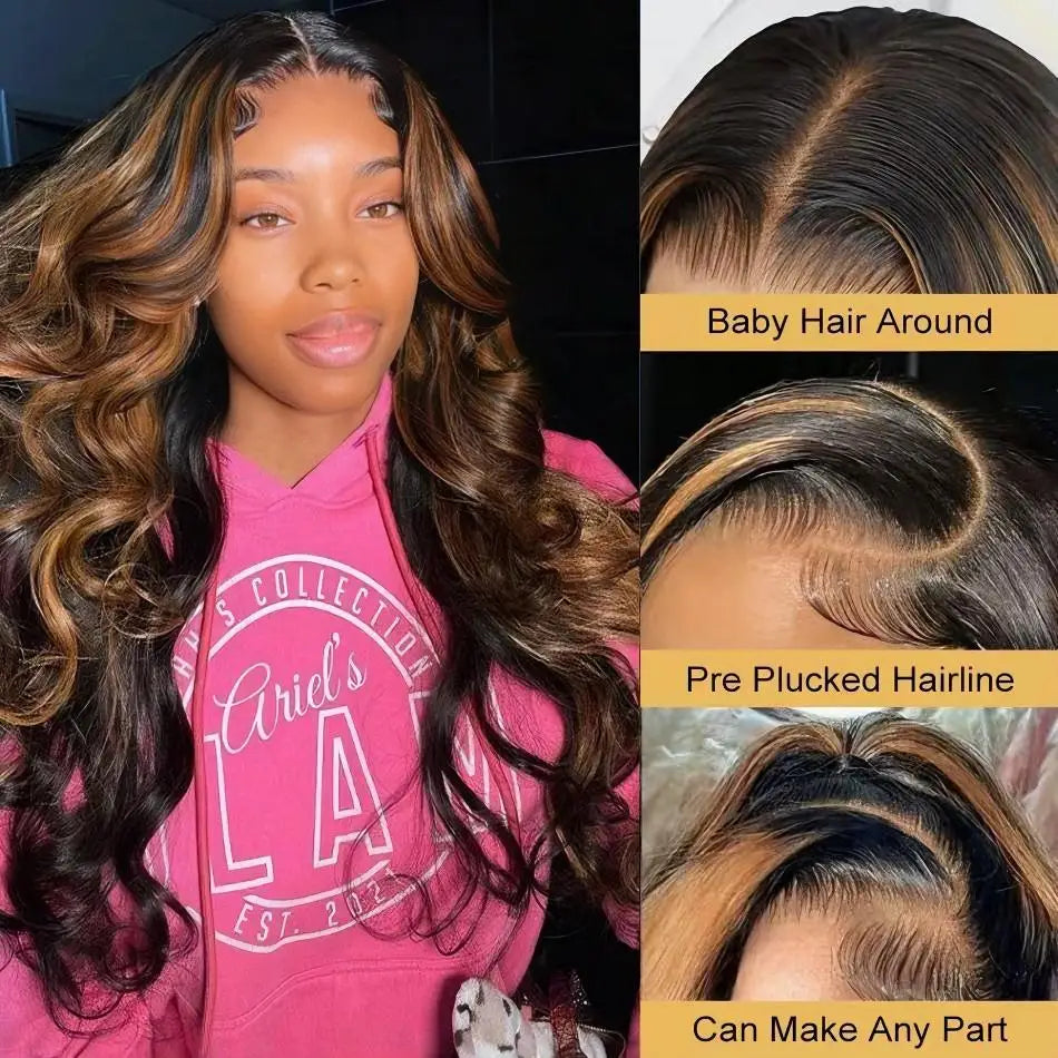 1b30 Black Brown Lace Front 13x4 Body Wave Wigs P427 Highlight Ombre 100% Human Hair 13x6 HD Lace Frontal Blonde Colored Wig 1b30 Black Brown Lace Front 13x4 Body Wave Wigs P427 Highlight Ombre 100% Human Hair 13x6 HD Lace Frontal Blonde Colored Wig