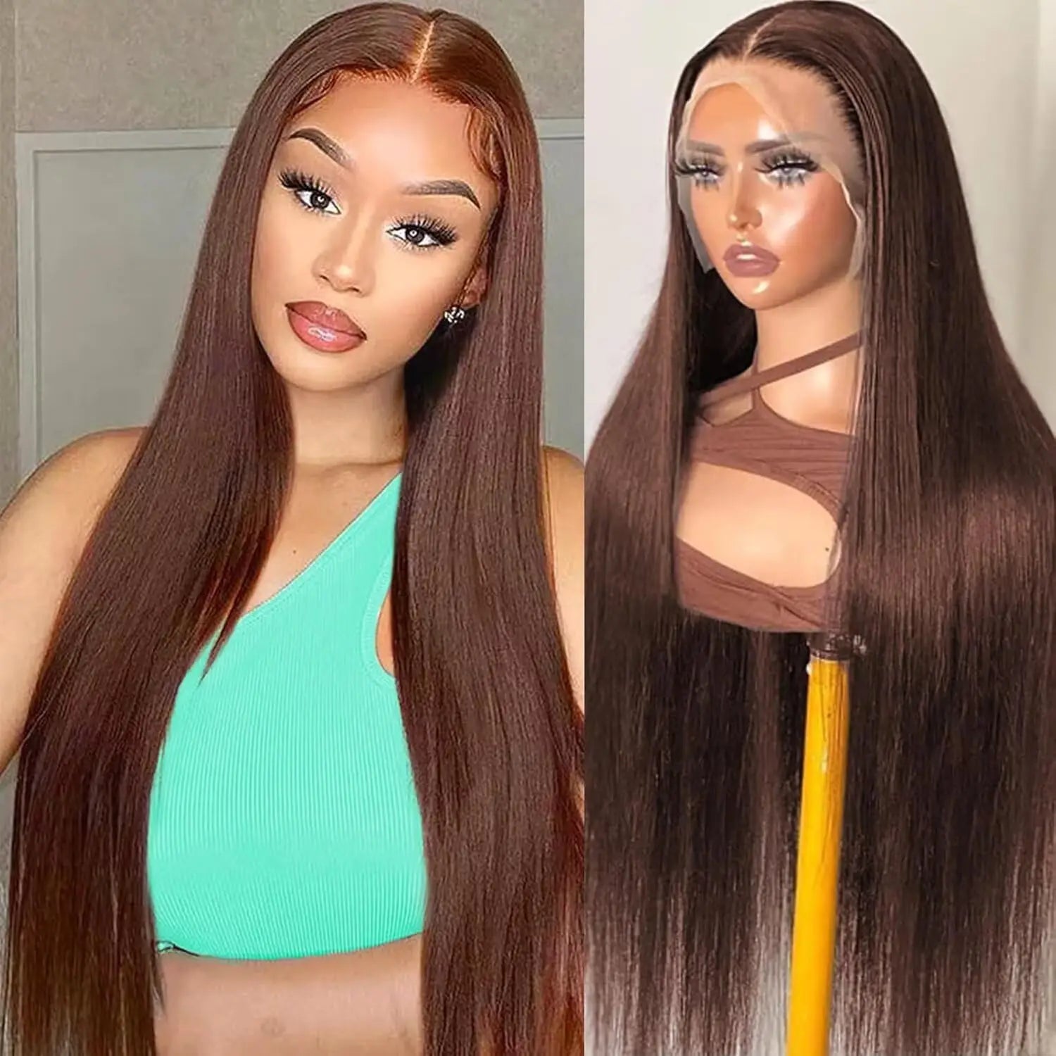 13x6 Straight Chocolate Brown Hd Lace Front Wig Human Hair Chocolate Brown 220 Density Human Hair Frontal Lace Wigs For Women 13x6 Straight Chocolate Brown Hd Lace Front Wig Human Hair Chocolate Brown 220 Density Human Hair Frontal Lace Wigs For Women