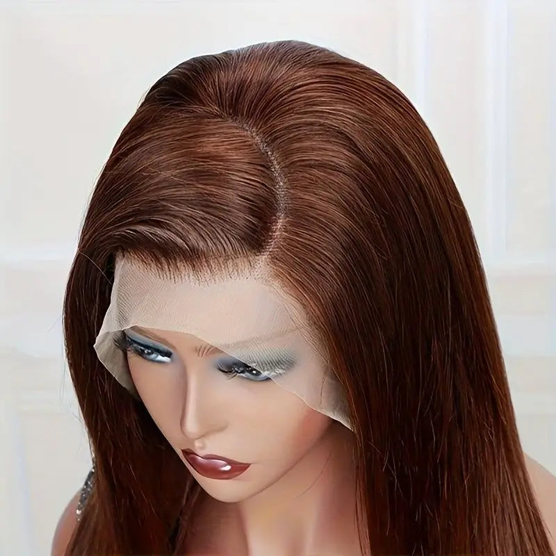#4 Chocolate Brown Straight Human Hair Wig 13x6 Hd Lace Human Hair Wig 13x4 Lace Front Wig 200% Density Brazilian Hair For Women #4 Chocolate Brown Straight Human Hair Wig 13x6 Hd Lace Human Hair Wig 13x4 Lace Front Wig 200% Density Brazilian Hair For Women