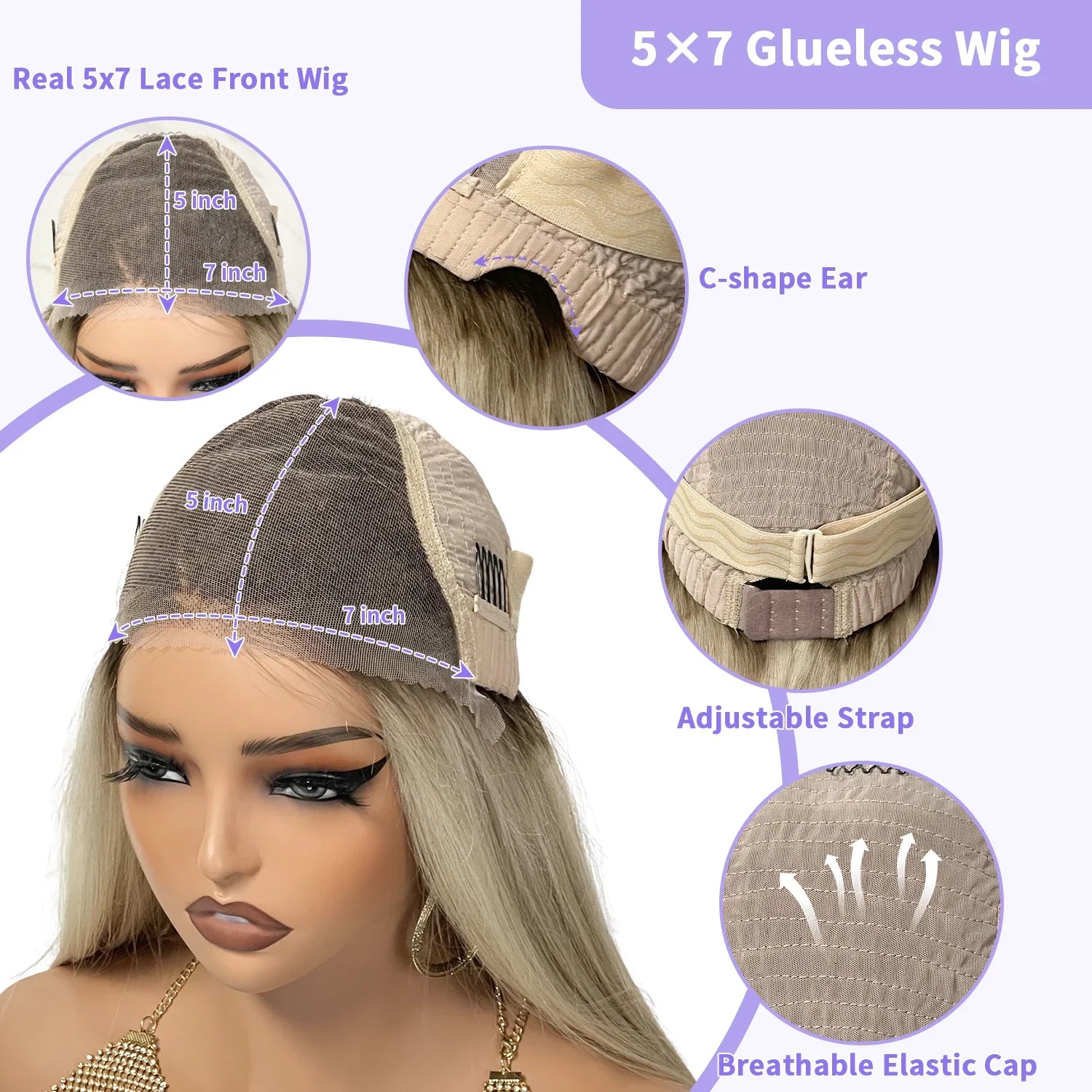 Cream Blonde Straight 100% Real Human Hair Wig Ash Blonde 200% Density Salon Hair Coloring Wig 13x6 Lace Front Wig For Women Cream Blonde Straight 100% Real Human Hair Wig Ash Blonde 200% Density Salon Hair Coloring Wig 13x6 Lace Front Wig For Women