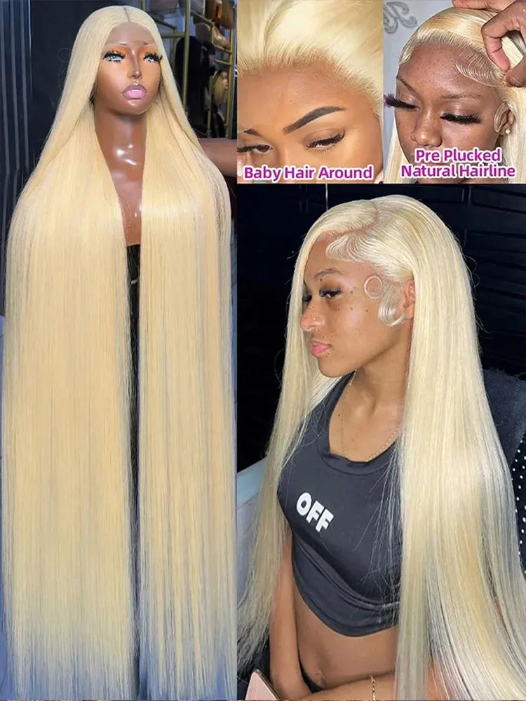 Blonde Wig Straight 613 Hd Lace Frontal Wig 13X6 13X4 Transparent Brazilian Straight Lace Front Wigs 30 34 Inch Human Hair Blonde Wig Straight 613 Hd Lace Frontal Wig 13X6 13X4 Transparent Brazilian Straight Lace Front Wigs 30 34 Inch Human Hair
